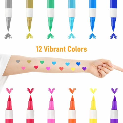 Set de Marcadores para Pintura Facial y Corporal – 12 Colores